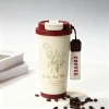 Coffee cup, large-capacity stainless steel insulated cup, high appearance level, double-drinking straw insulated cup Specification image